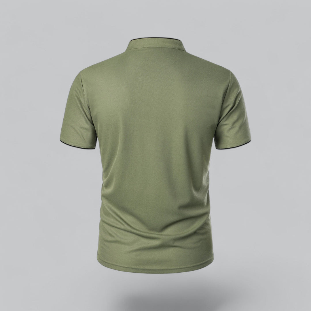 Herren Kragenloses Poloshirt Kurzarm für die Freizeit