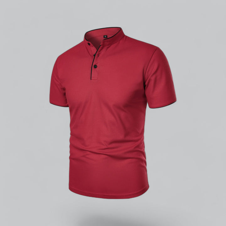 Herren Kragenloses Poloshirt Kurzarm für die Freizeit