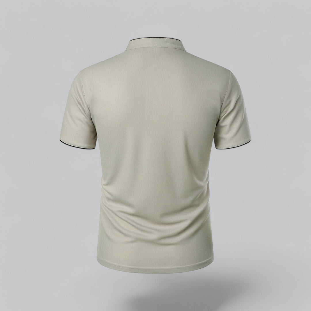 Herren Kragenloses Poloshirt Kurzarm für die Freizeit