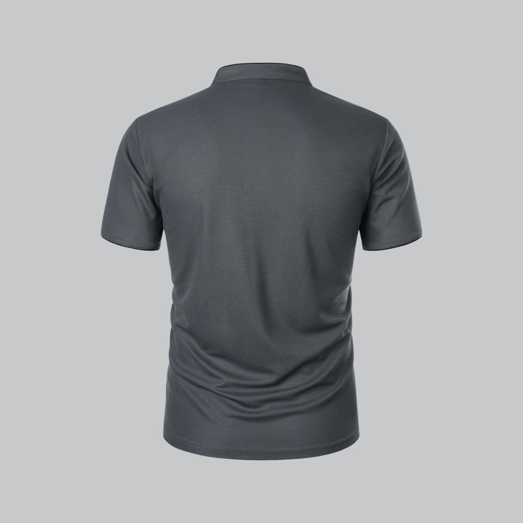 Herren Kragenloses Poloshirt Kurzarm für die Freizeit
