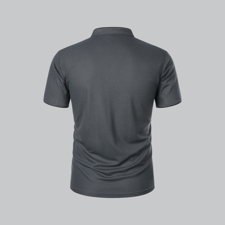 Herren Kragenloses Poloshirt Kurzarm für die Freizeit
