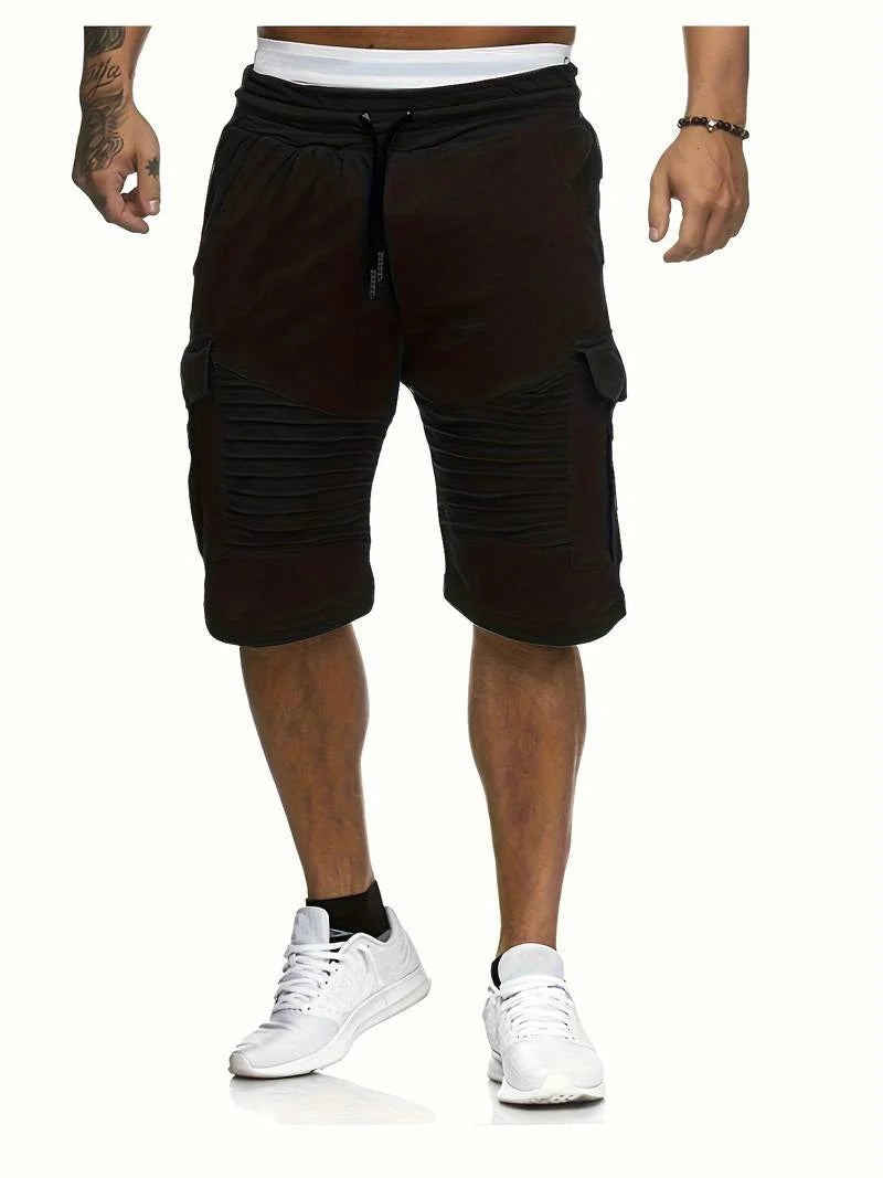 Herren kurze Cargohose Knielänge Multi-Pocket Sommer