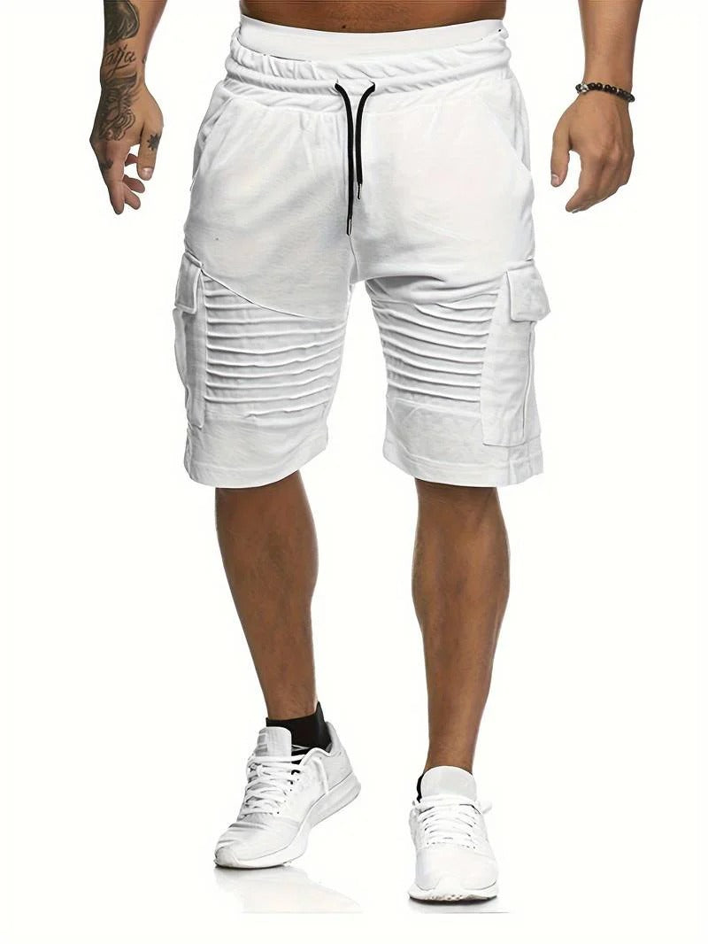 Herren kurze Cargohose Knielänge Multi-Pocket Sommer