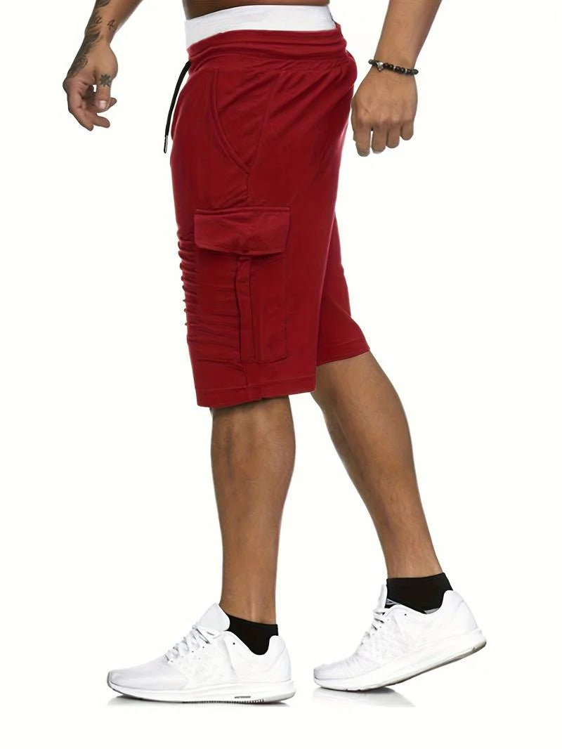 Herren kurze Cargohose Knielänge Multi-Pocket Sommer