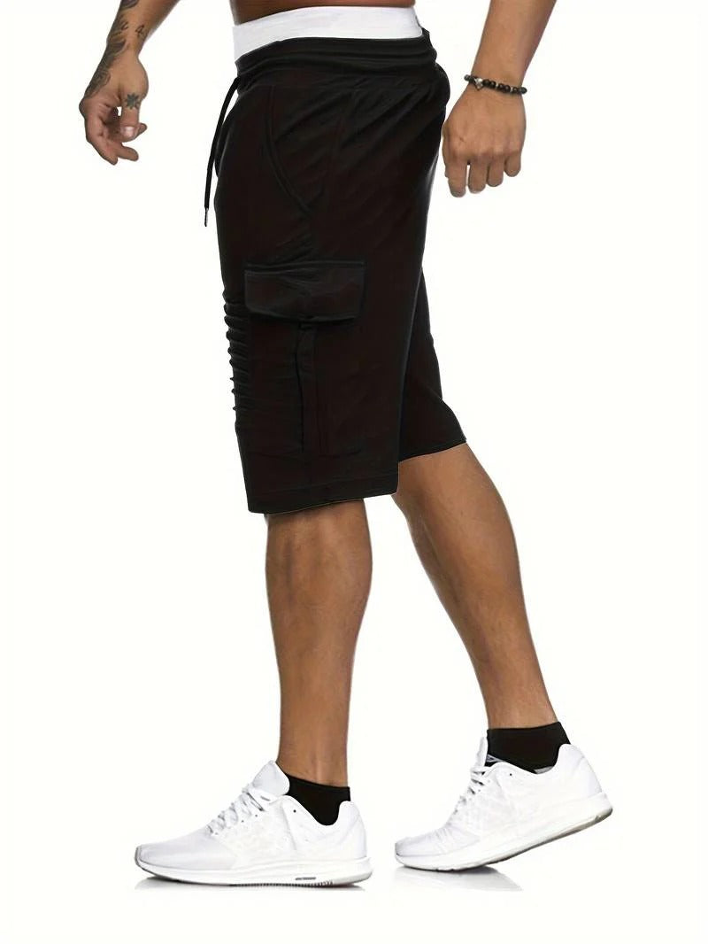 Herren kurze Cargohose Knielänge Multi-Pocket Sommer