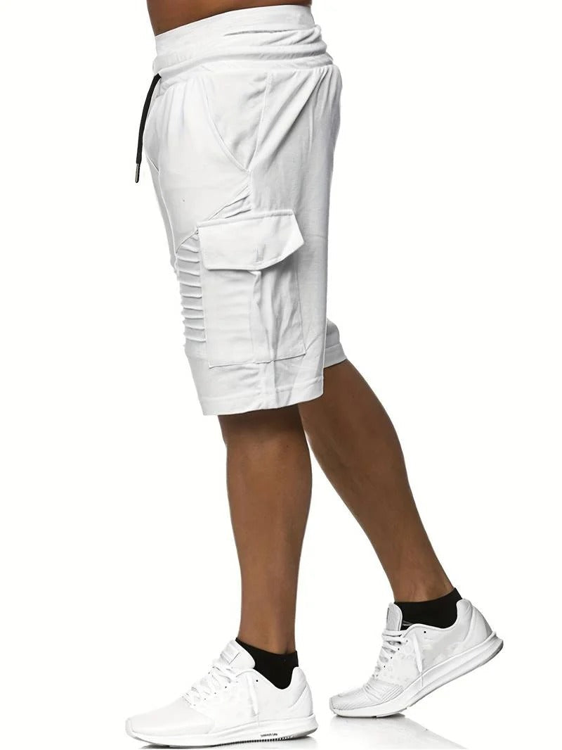 Herren kurze Cargohose Knielänge Multi-Pocket Sommer