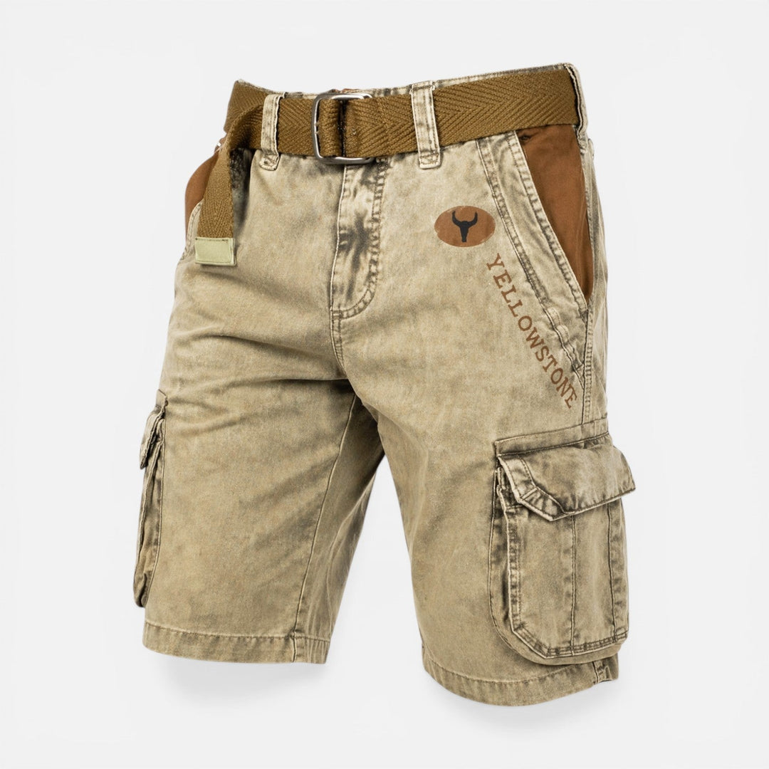 Herren kurze Cargohose Lockere Passform mit Taschen Knielang