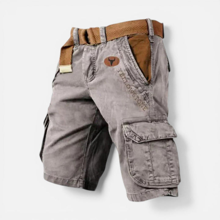 Herren kurze Cargohose Lockere Passform mit Taschen Knielang