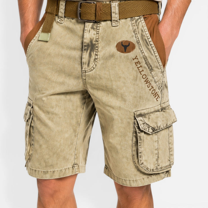 Herren kurze Cargohose Lockere Passform mit Taschen Knielang
