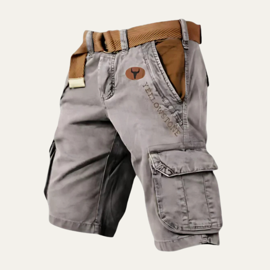 Herren kurze Cargohose mit Gürtel Viele Taschen Sommer