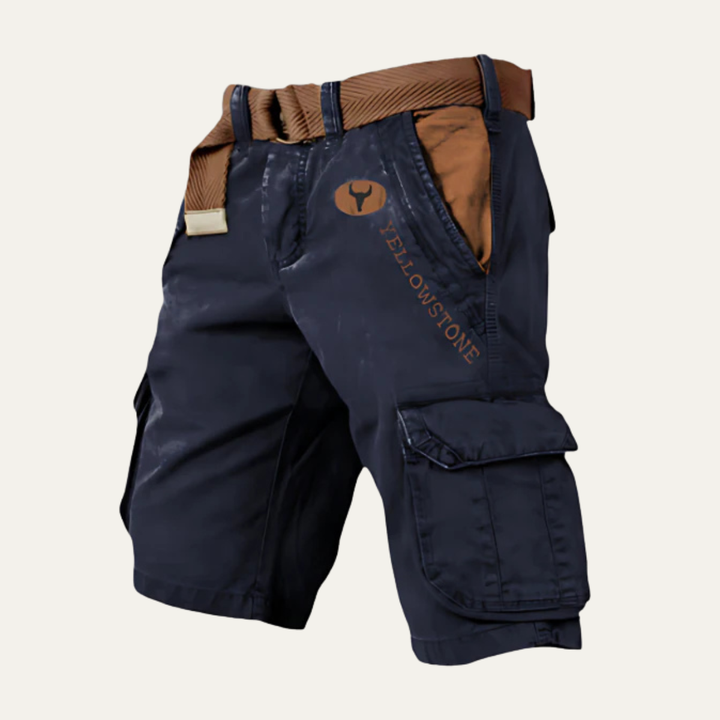 Herren kurze Cargohose mit Gürtel Viele Taschen Sommer