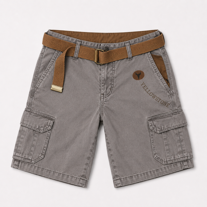 Herren kurze Cargohose mit Gürtel Viele Taschen Sommer