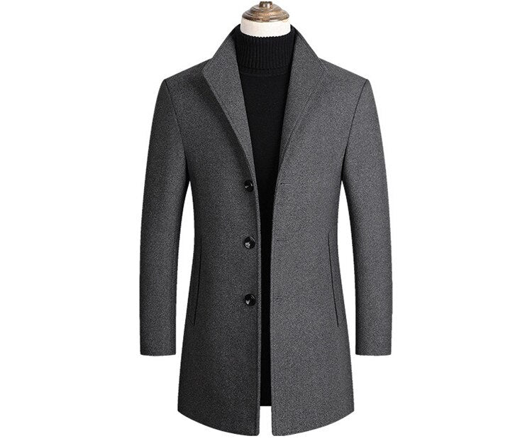 Herren Kurzmantel mit Revers und Knopfleiste