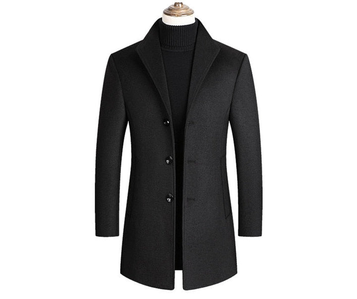 Herren Kurzmantel mit Revers und Knopfleiste