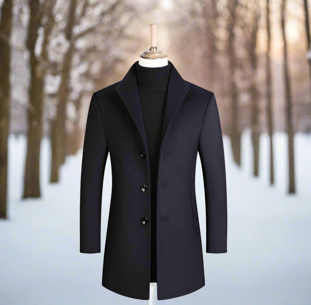 Herren Kurzmantel mit Revers und Knopfleiste