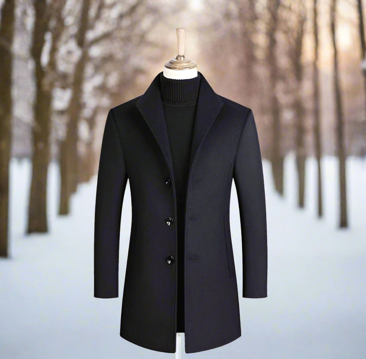Herren Kurzmantel mit Revers und Knopfleiste