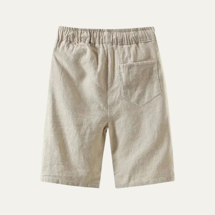Herren Leinenshorts Knielang Kordelzug Sommer Freizeit