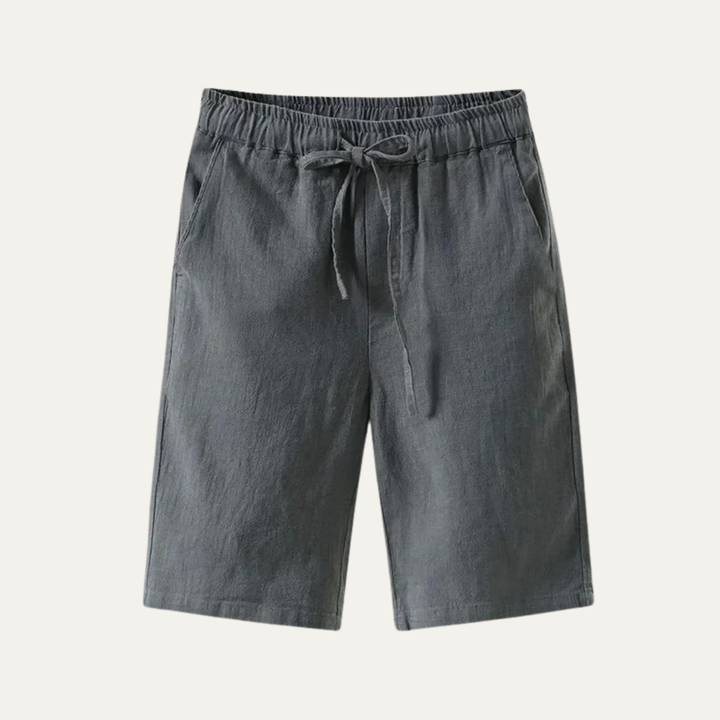 Herren Leinenshorts Knielang Kordelzug Sommer Freizeit