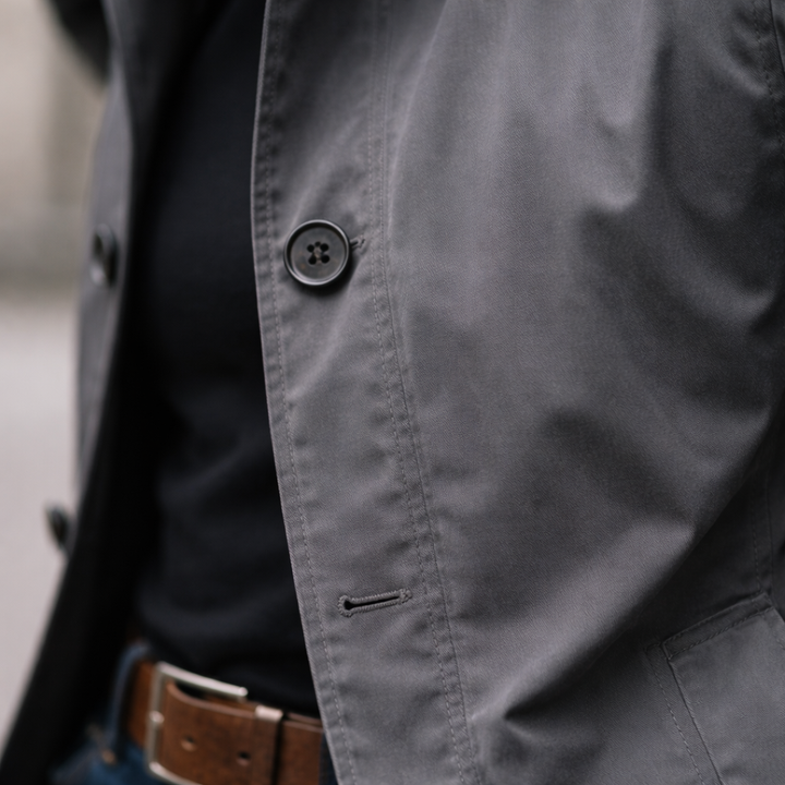 Herren Mantel mit Knopfleiste und Kragen