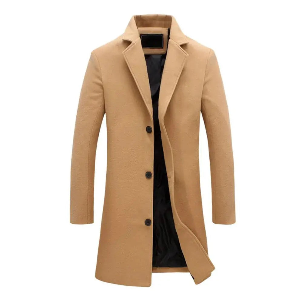 Herren Mantel mit Revers und gerader Passform