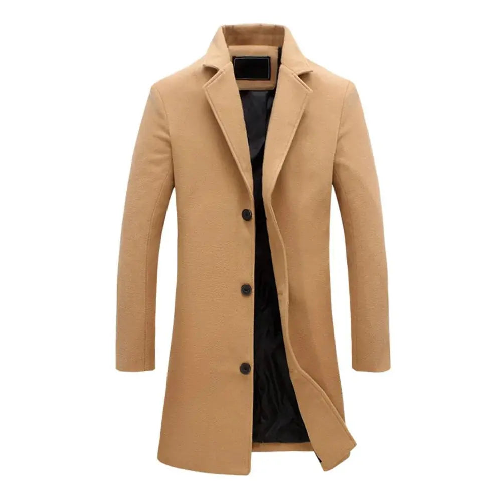 Herren Mantel mit Revers und gerader Passform