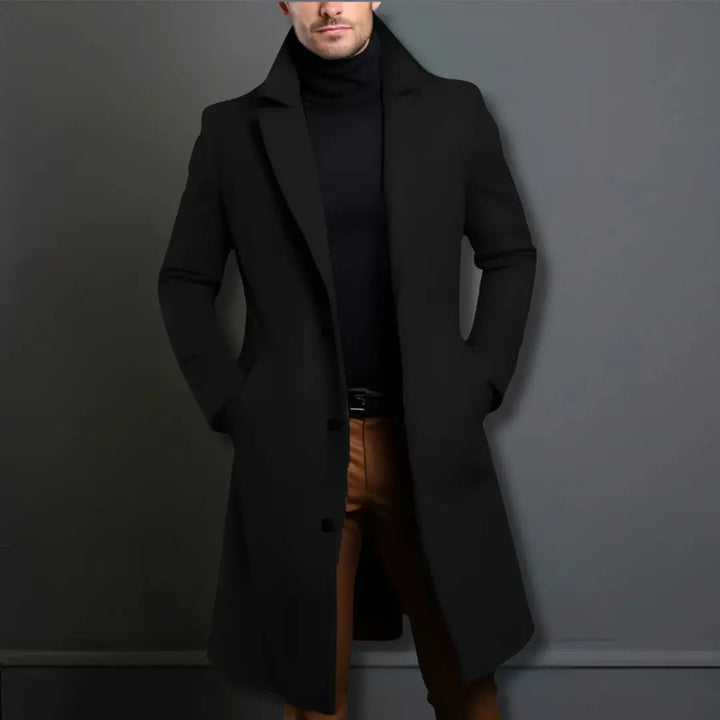 Herren Mantel mit Revers und gerader Passform