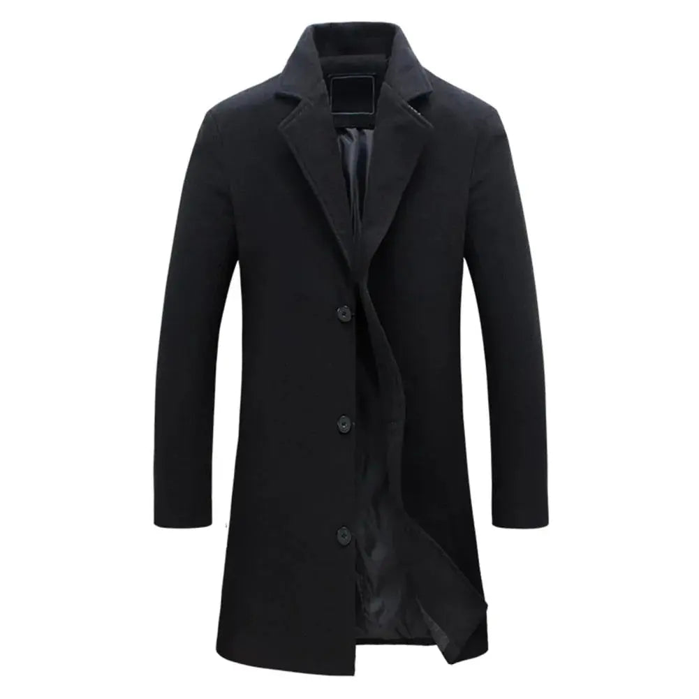 Herren Mantel mit Revers und gerader Passform