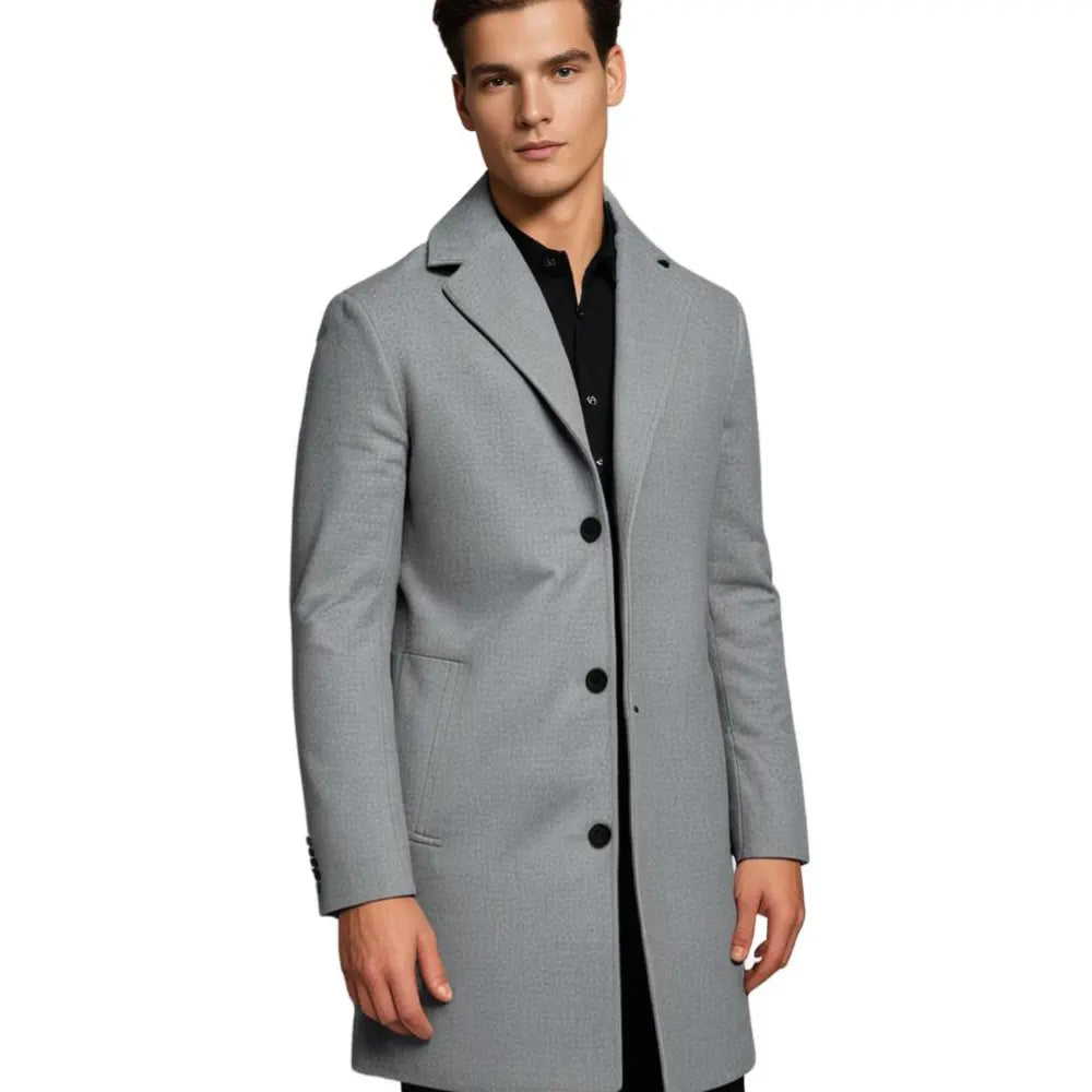 Herren Mantel mit Revers und gerader Passform