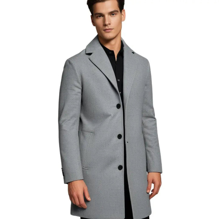 Herren Mantel mit Revers und gerader Passform