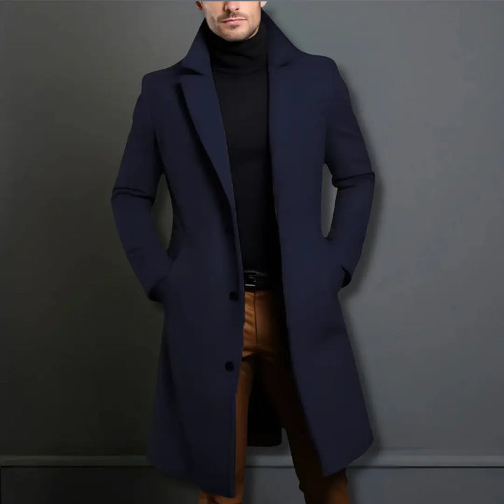 Herren Mantel mit Revers und gerader Passform