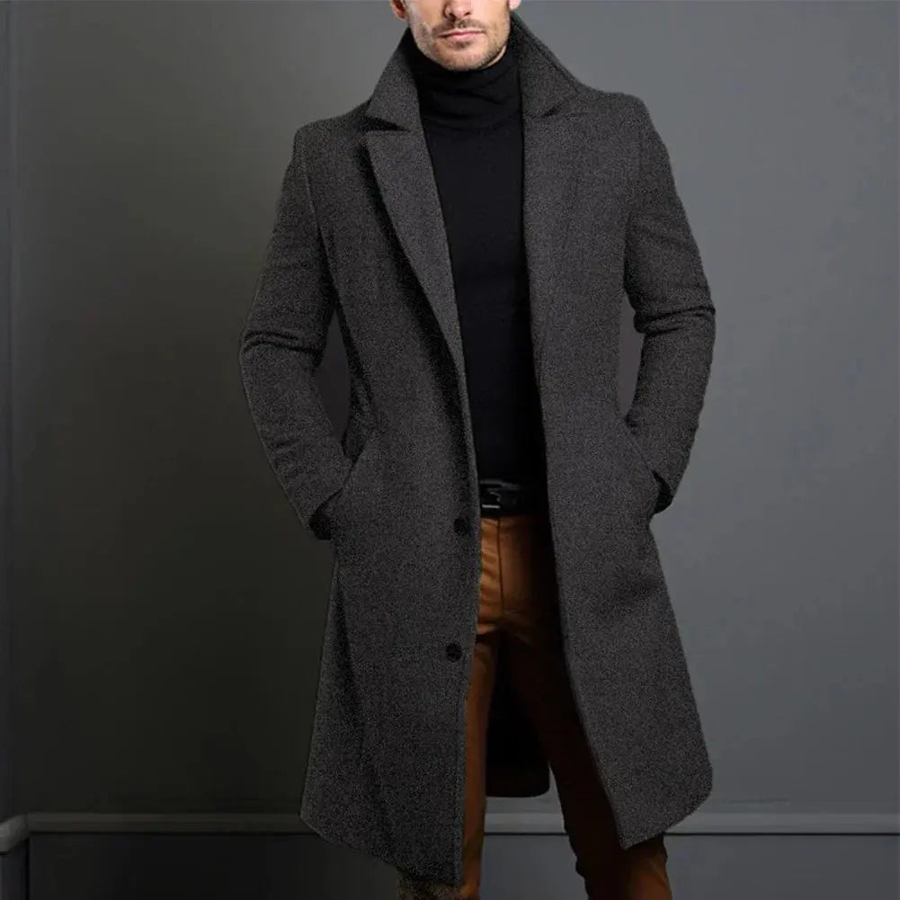 Herren Mantel mit Revers und gerader Passform