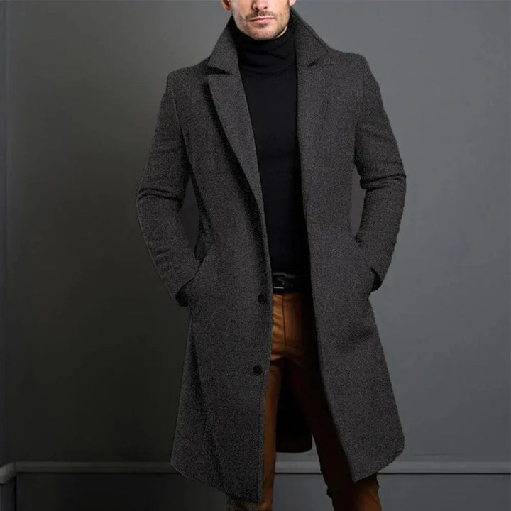 Herren Mantel mit Revers und gerader Passform