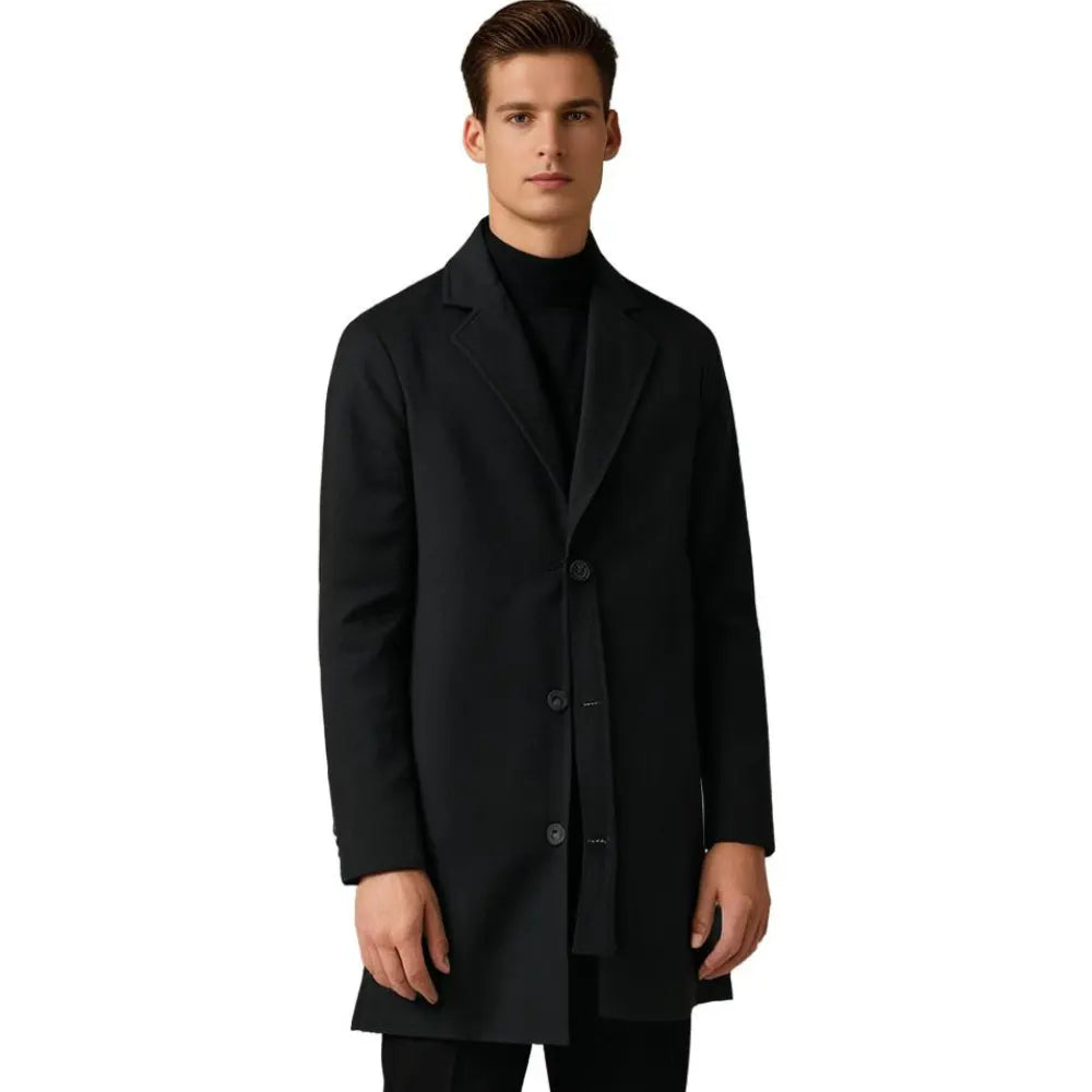 Herren Mantel mit Revers und gerader Passform