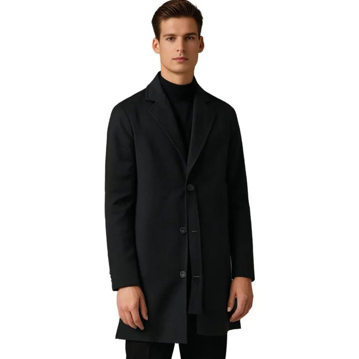 Herren Mantel mit Revers und gerader Passform