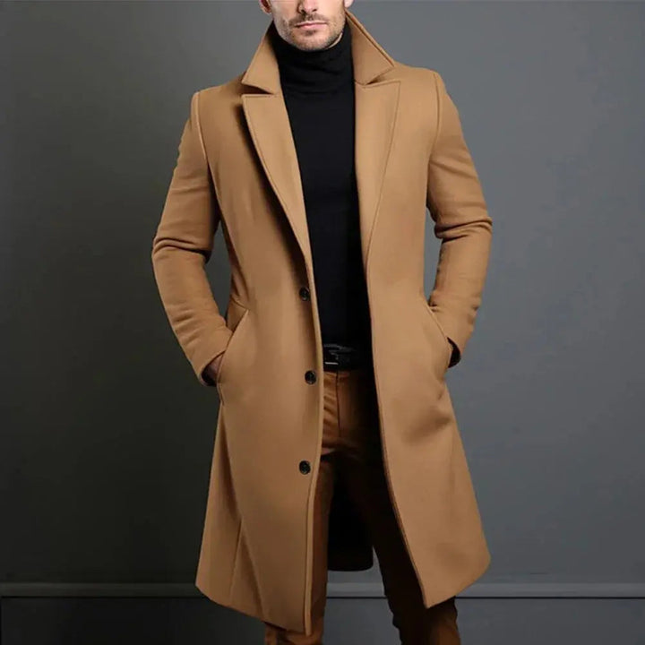 Herren Mantel mit Revers und gerader Passform