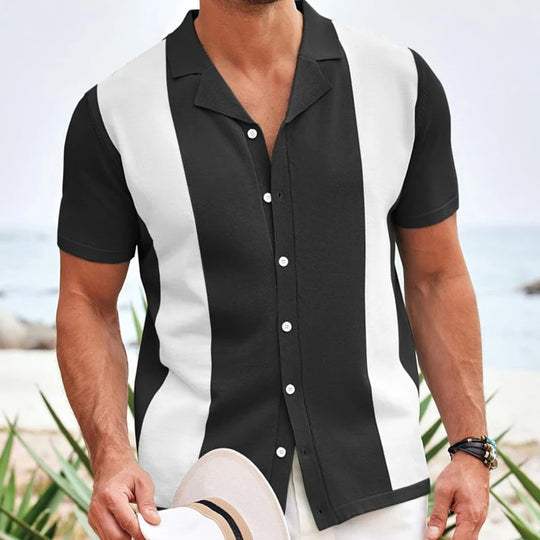 Herren Poloshirt Kurzarm mit Kontrasteinsätzen Sommer
