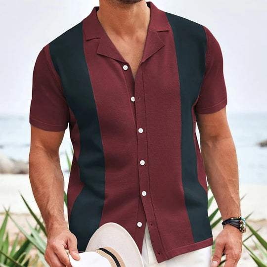 Herren Poloshirt Kurzarm mit Kontrasteinsätzen Sommer