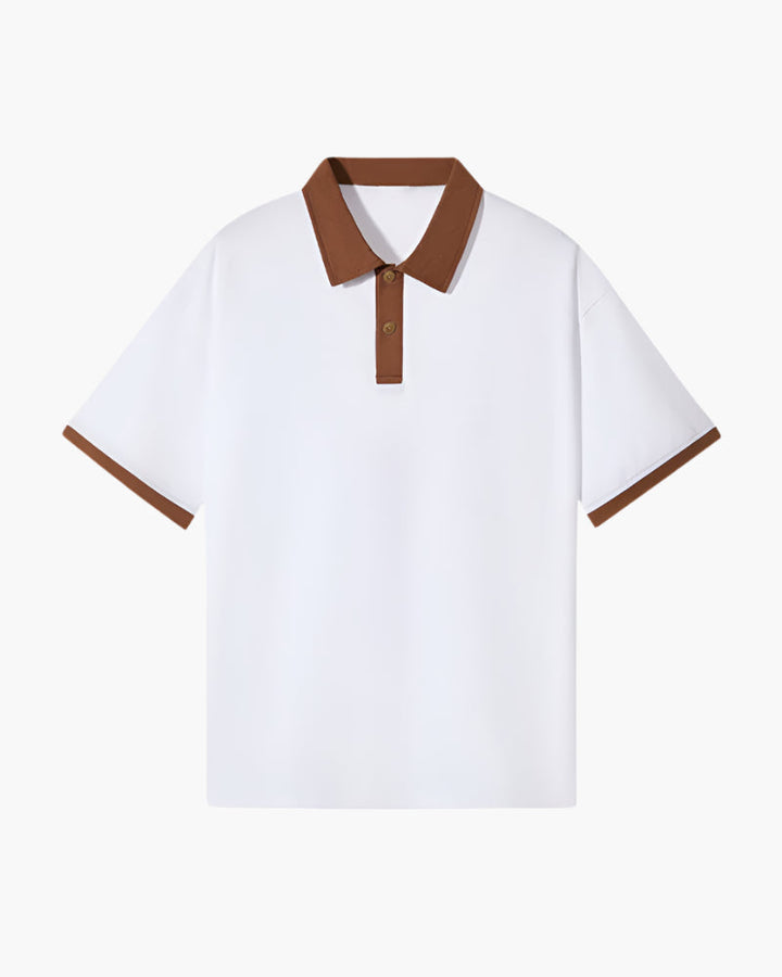 Herren Poloshirt Kurzarm mit Kontrastkragen Sommer