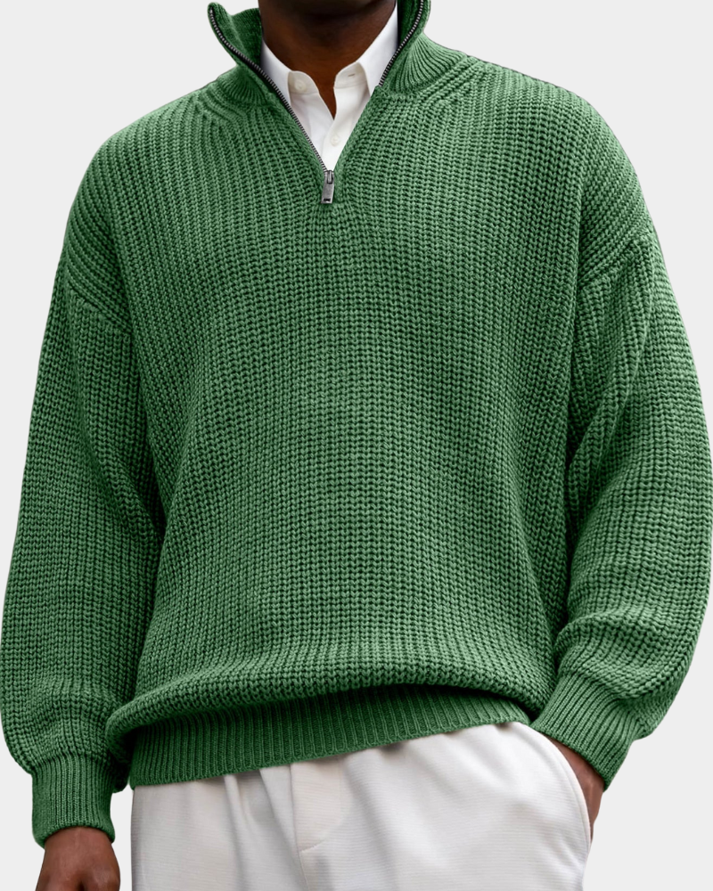 Herren Poloshirt mit langen Ärmeln für den Alltag - Grün