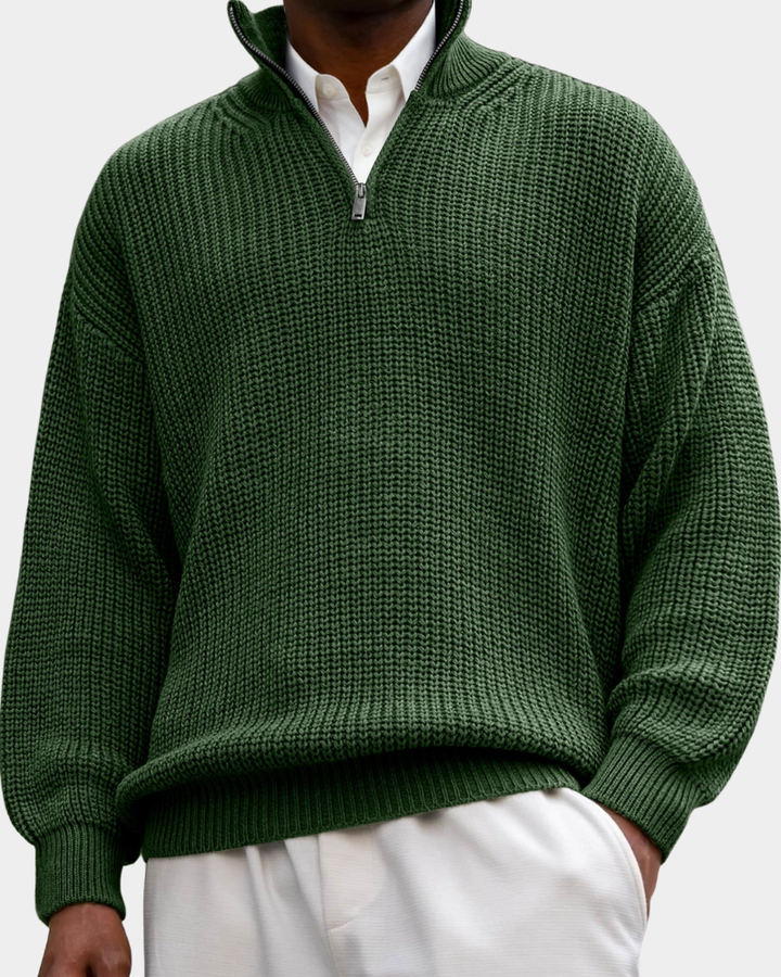 Herren Poloshirt mit langen Ärmeln für den Alltag - Grün