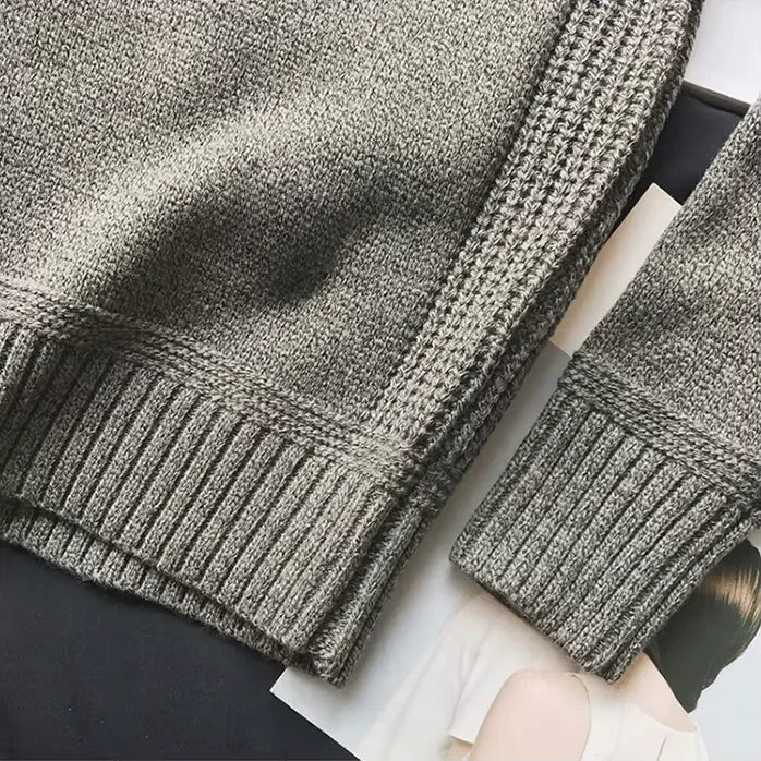Herren Pullover mit Ellbogenflicken und Rundhals