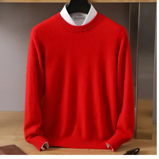 Herren Pullover mit klassischem Rundhalsausschnitt