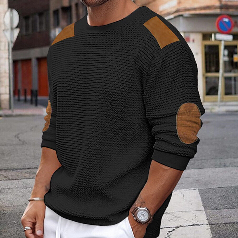 Herren Pullover mit markantem Detail für Alltag und Freizeit - Schwarz