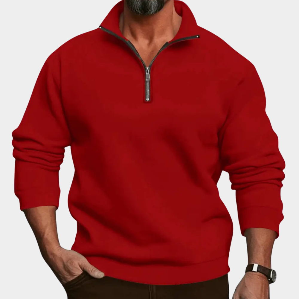 Herren Pullover mit Reissverschluss für kalte Tage - Dunkelgrau