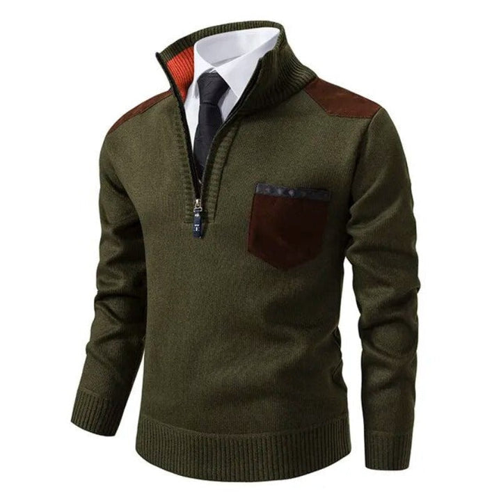 Herren Pullover mit Reissverschluss und Brusttasche