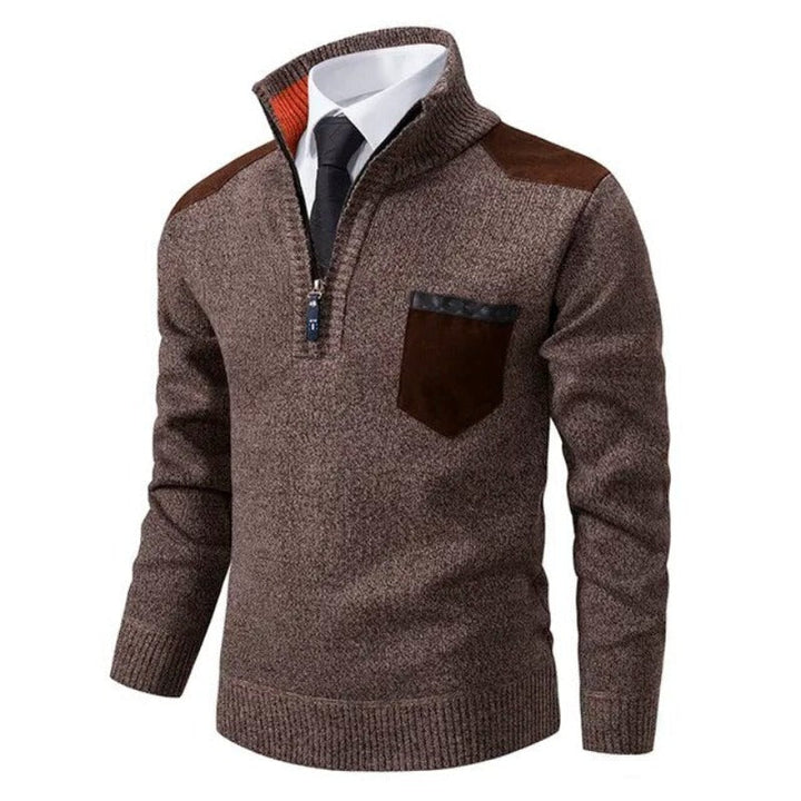 Herren Pullover mit Reissverschluss und Brusttasche