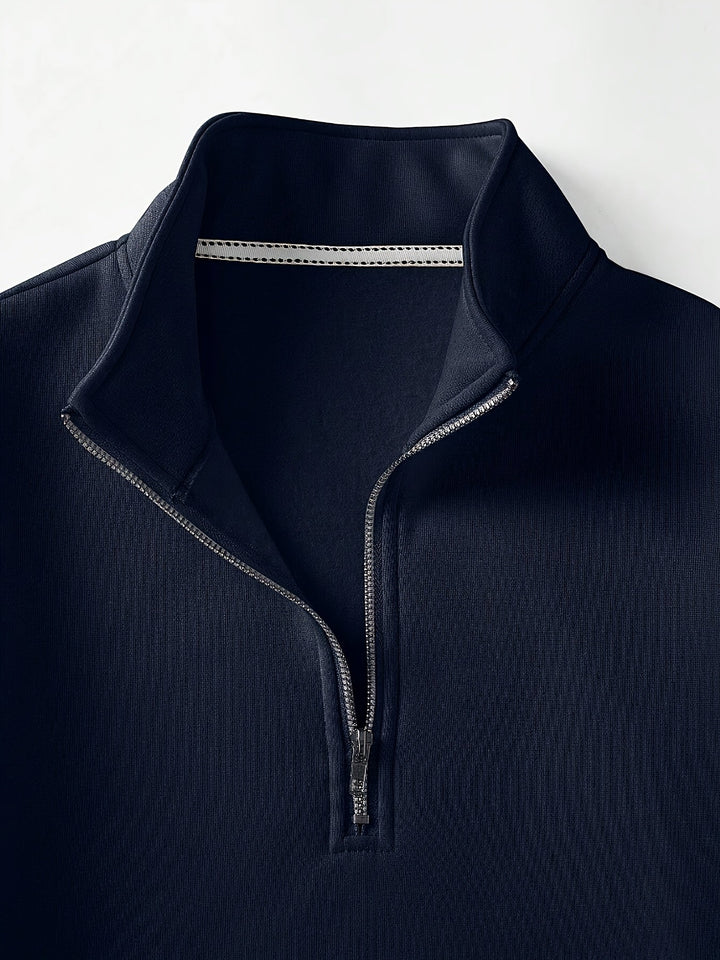 Herren Pullover mit Viertelreissverschluss in Marineblau