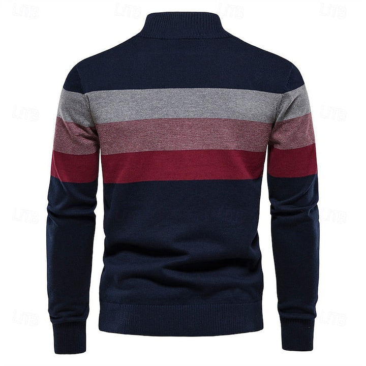Miles | Colour-Block Quarter-Zip Sweater