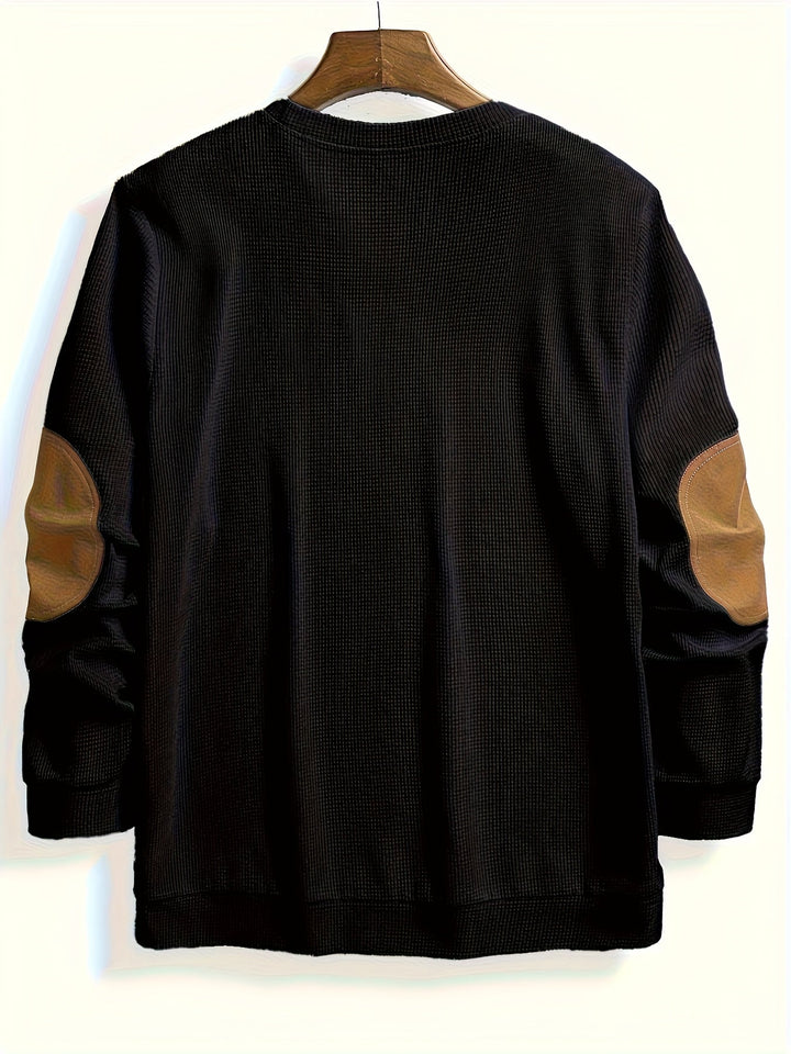 Oliver | Elbow-Patch Waffle-Knit Jumper
