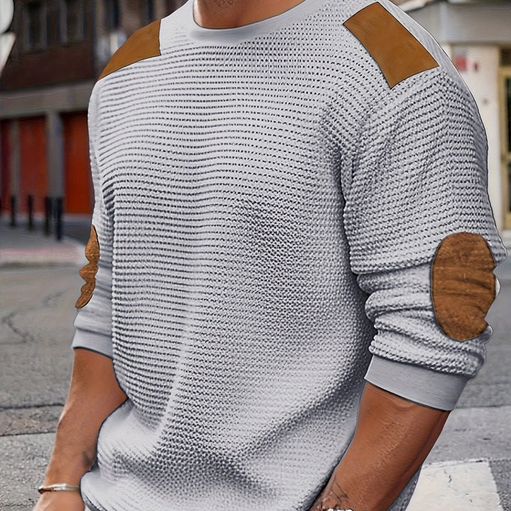 Oliver | Elbow-Patch Waffle-Knit Jumper